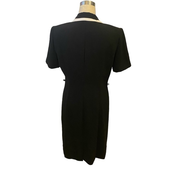 Long blazer/dress in black with white trim - Picture 3 of 4